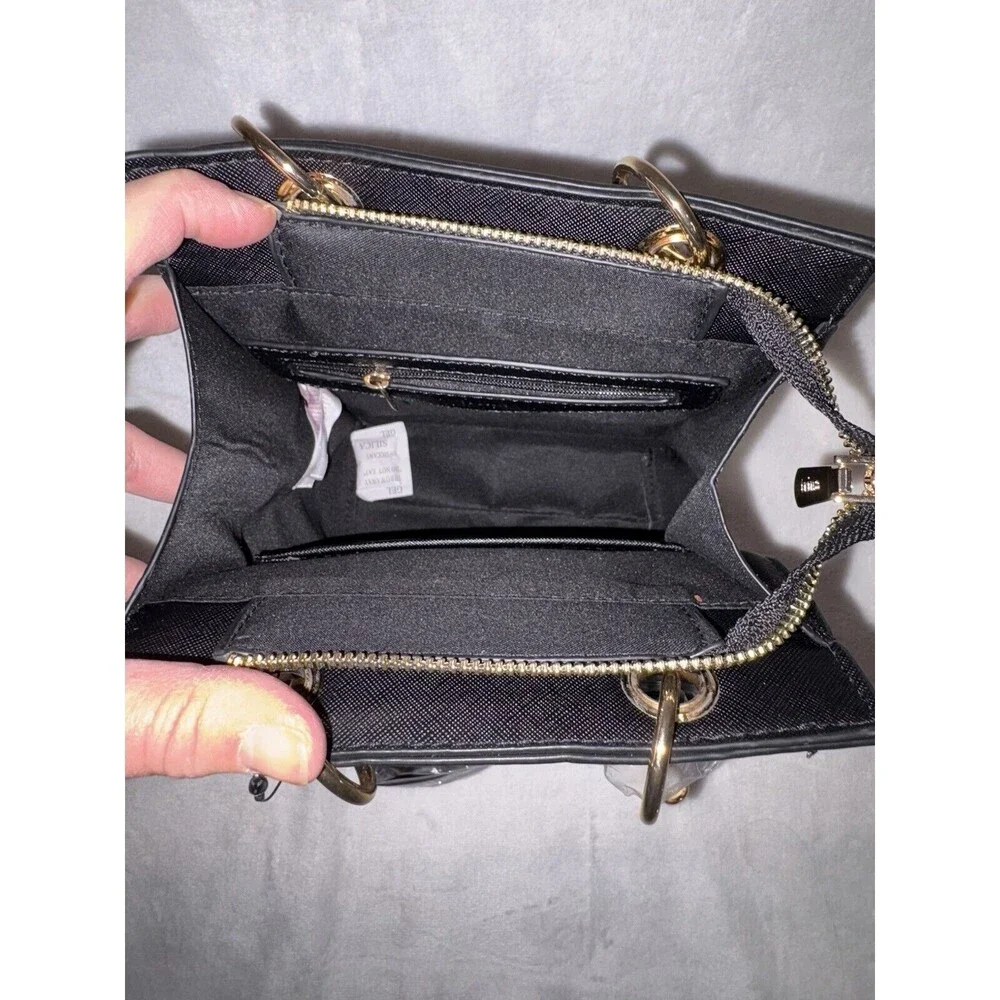 TRINA TURK Double Handle Crossbody BLACK w/ Front Slip Pocket TTT-2011 NWT - Picture 7 of 10